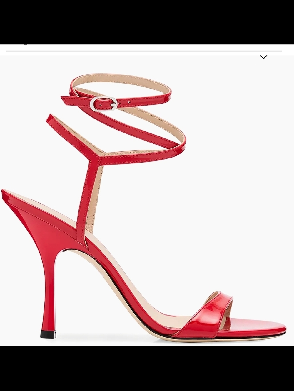 NWB Stuart Weitzman Red Patent Leather Slim-Strap Sandals